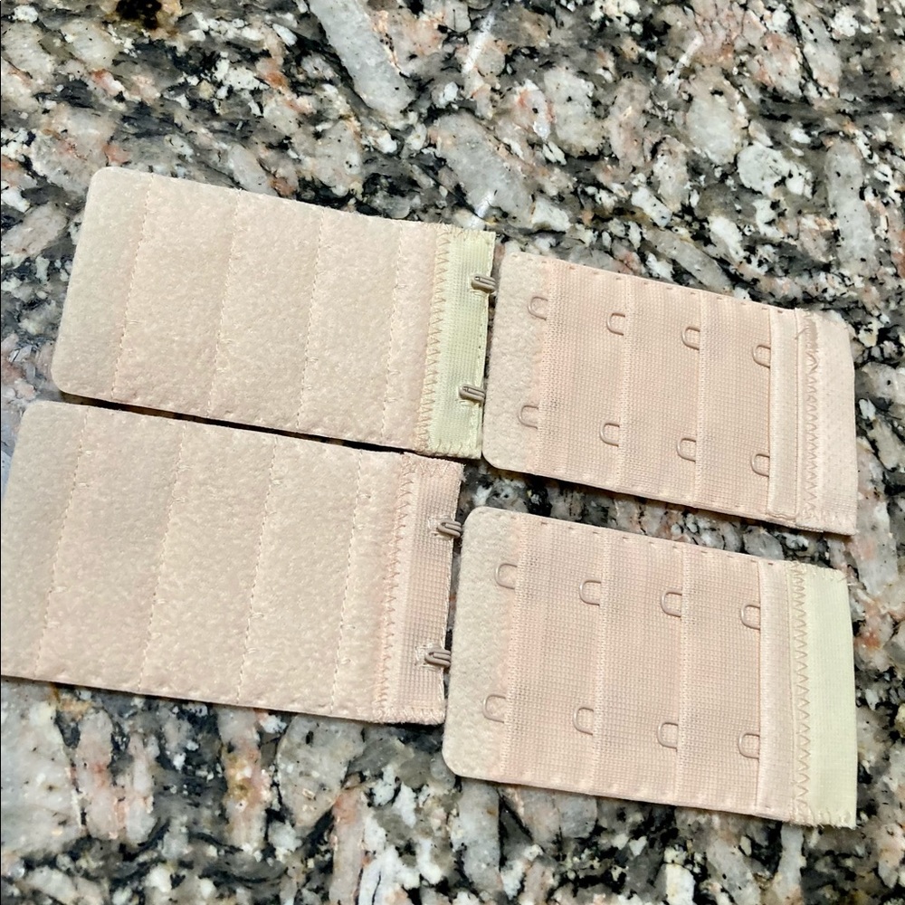 4 Sets of Hook & Eye Bra or Bustier Extenders, 1"apart, Beige